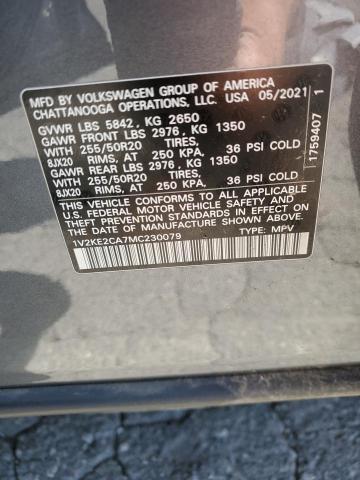 1V2KE2CA7MC230079 - 2021 VOLKSWAGEN ATLAS CROS SE GRAY photo 14