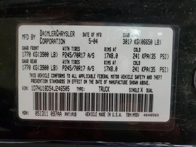 1D7HU18D54J246505 - 2004 DODG RAM 1500 ST PURPLE photo 13
