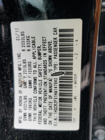 1HGCR2F51HA147940 - 2017 HONDA ACCORD SPORT أسود صورة 13