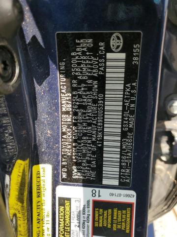 4T1BK1EB9DU053910 - 2013 TOYOTA AVALON BASE 蓝色 照片 12