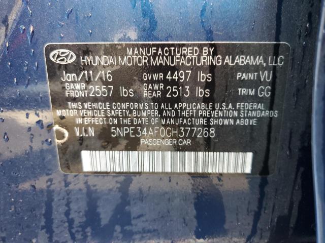 5NPE34AF0GH377268 - 2016 HYUNDAI SONATA SPORT BLUE photo 13