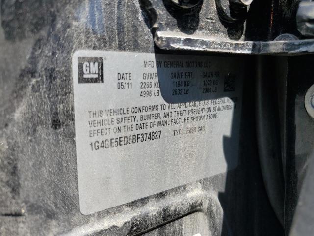 1G4GE5ED6BF374827 - 2011 BUICK LACROSSE CXS BLACK photo 12