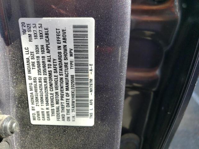 7FARW1H8XLE025598 - 2020 HONDA CR-V EXL GRAY photo 13