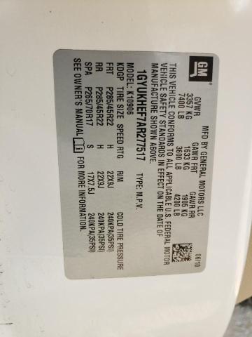 1GYUKHEF7AR277517 - 2010 CADILLAC ESCALADE ESV LUXURY WHITE photo 14