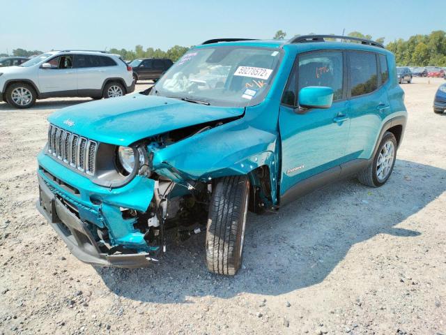 ZACNJCBB4MPN25658 - 2021 JEEP RENEGADE L TURQUOISE photo 2