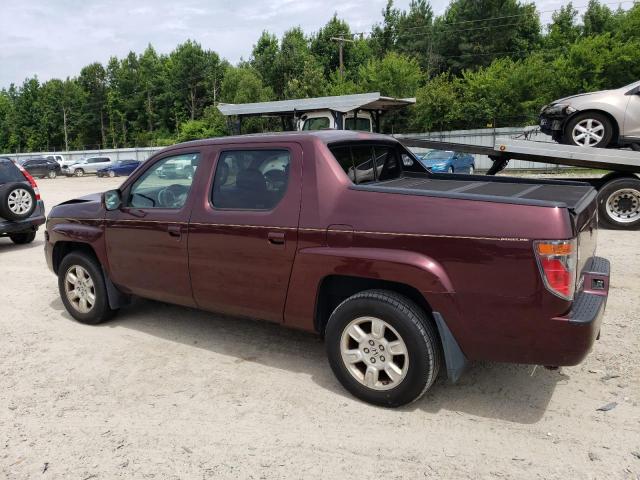 2HJYK165X7H527244 - 2007 HONDA RIDGELINE RTL MAROON photo 2