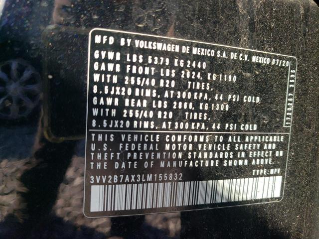 3VV2B7AX3LM155832 - 2020 VOLKSWAGEN TIGUAN SE Черный фото 13