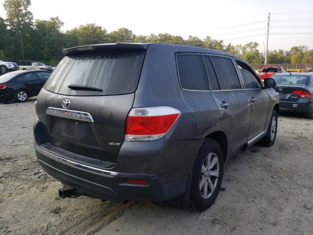 5TDBK3EHXCS098703 - 2012 TOYOTA HIGHLANDER BASE GRAY photo 4