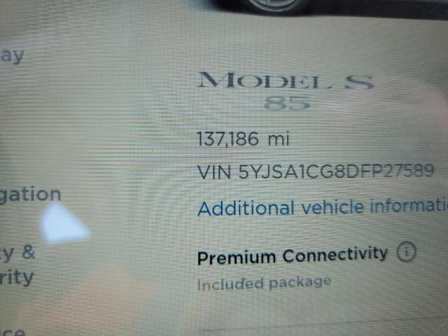 5YJSA1CG8DFP27589 - 2013 TESLA MODEL S შავი ფოტო 9