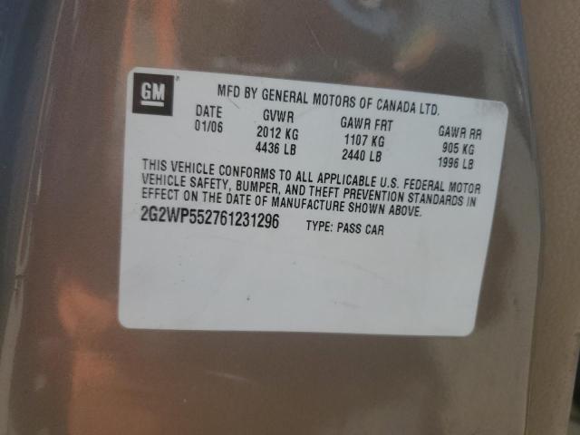 2G2WP552761231296 - 2006 PONTIAC GRAND PRIX 金色 照片 13