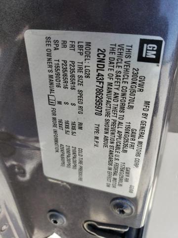 2CNDL43F786295970 - 2008 CHEVROLET EQUINOX LT GRAY photo 13