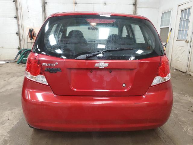 KL1TD66638B055615 - 2008 CHEVROLET AVEO BASE RED photo 6