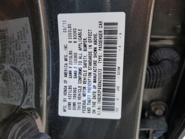 1HGCR2F88DA200573 - 2013 HONDA ACCORD EXL GRAY photo 12