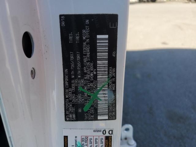 JTEBU5JR1J5575022 - 2018 TOYOTA 4RUNNER SR5/SR5 PREMIUM Белый фото 12