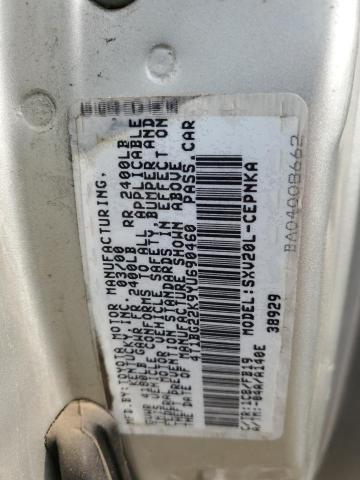 4T1BG22K9YU690460 - 2000 TOYOTA CAMRY CE 银色 照片 12