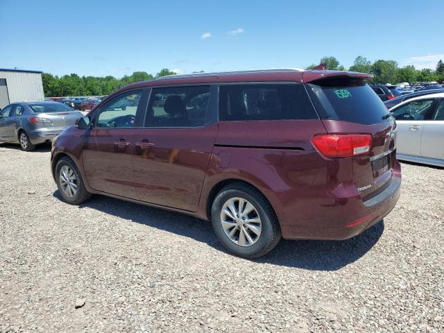 KNDMB5C19G6172001 - 2016 KIA SEDONA LX MAROON photo 2