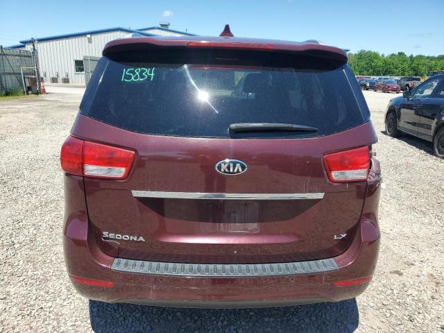 KNDMB5C19G6172001 - 2016 KIA SEDONA LX MAROON photo 6