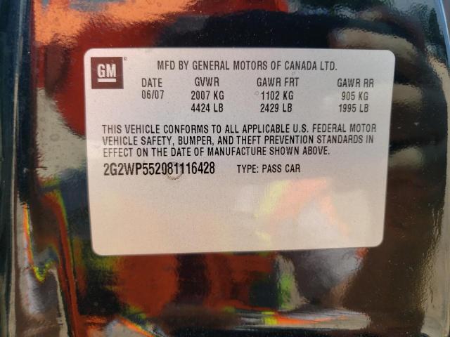 2G2WP552081116428 - 2008 PONTIAC GRAND PRIX 黑色 照片 12