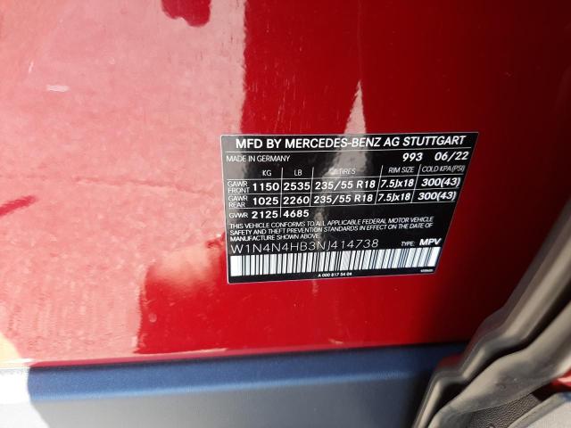 W1N4N4HB3NJ414738 - 2022 MERCEDES-BENZ GLA 250 4MATIC RED photo 10