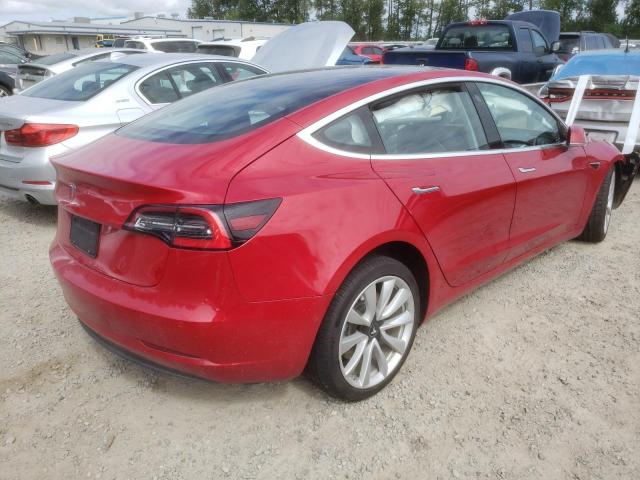 5YJ3E1EA6JF003591 - 2018 TESLA MODEL 3 RED photo 3