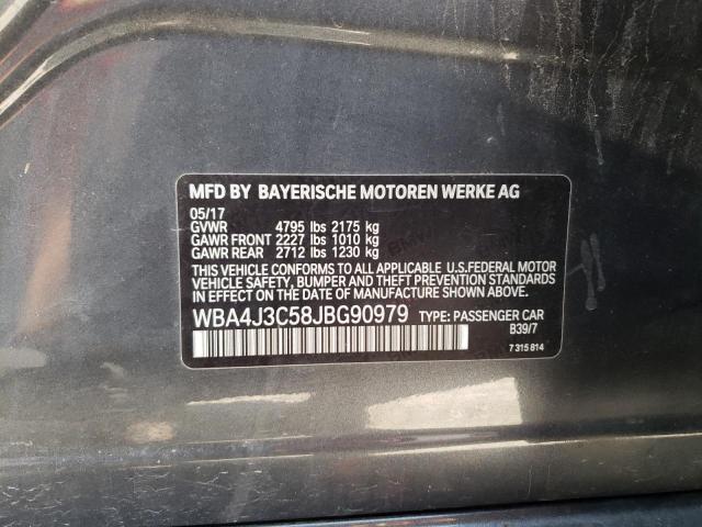 WBA4J3C58JBG90979 - 2018 BMW 430XI GRAN COUPE GRAY photo 13