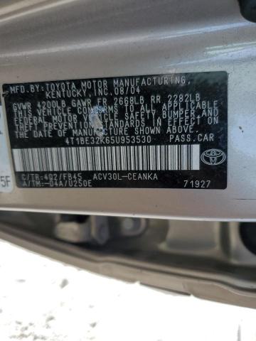 4T1BE32K65U953530 - 2005 TOYOTA CAMRY LE GOLD photo 12