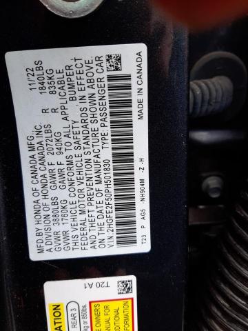 2HGFE2F50PH501830 - 2023 HONDA CIVIC SPORT 黑色 照片 13