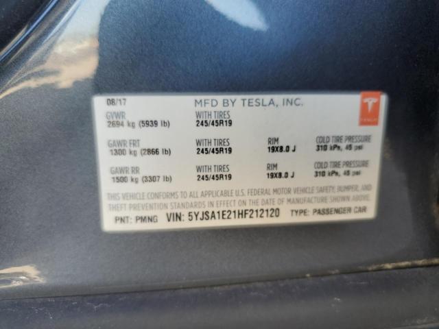 5YJSA1E21HF212120 - 2017 TESLA MODEL S Գրաֆիտ լուսանկար 13