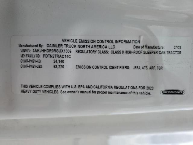 3AKJHHDR0RSUX1806 - 2024 FREIGHTLINER CASCADIA 1 WHITE photo 10