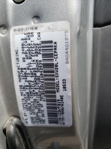 4T1BG22K61U043939 - 2001 TOYOTA CAMRY CE GOLD photo 12