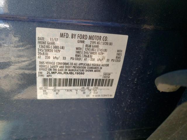 2LMPJ8LR9JBL19580 - 2018 LINCOLN MKX RESERVE Blau Foto 13