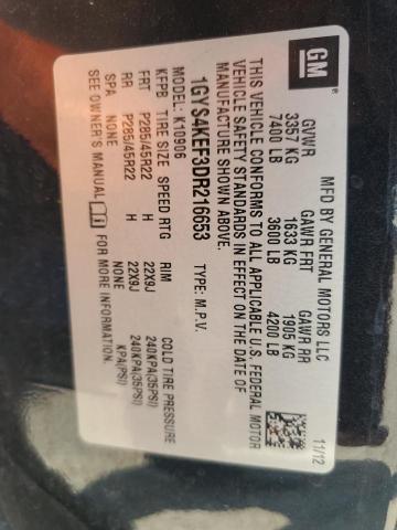 1GYS4KEF3DR216653 - 2013 CADILLAC ESCALADE ESV PLATINUM შავი ფოტო 13