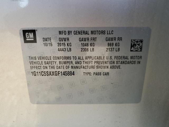 1G11C5SAXGF145884 - 2016 CHEVROLET MALIBU LIM LT TAN photo 12