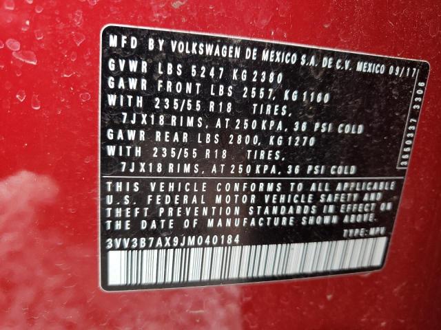 3VV3B7AX9JM040184 - 2018 VOLKSWAGEN TIGUAN SE 栗色 照片 13