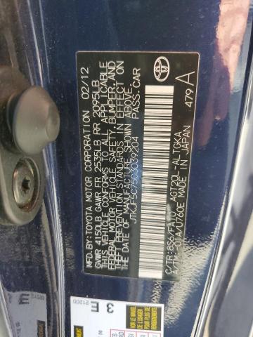 JTKJF5C75C3039204 - 2012 TOYOTA SCION TC 蓝色 照片 12