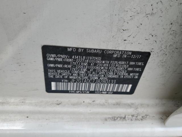 JF2GTADC7J8280133 - 2018 SUBARU CROSSTREK PREMIUM Blanc photo 12