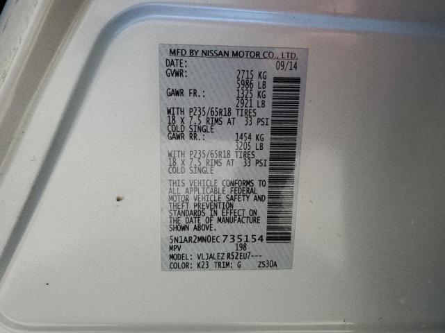 5N1AR2MN0EC735154 - 2014 NISSAN PATHFINDER S فضي صورة 13