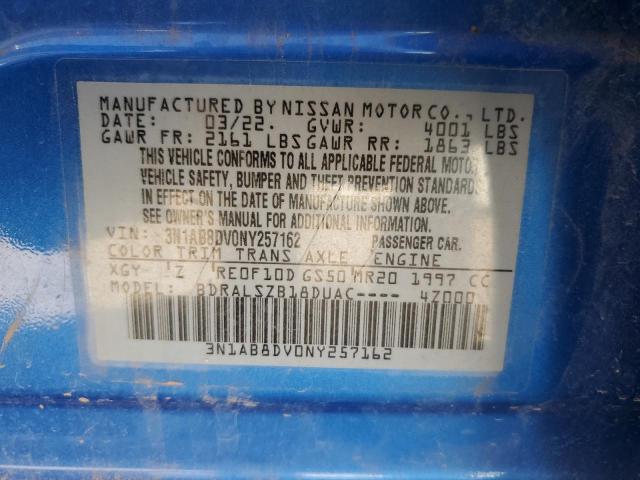 3N1AB8DV0NY257162 - 2022 NISSAN SENTRA SR BLUE photo 12