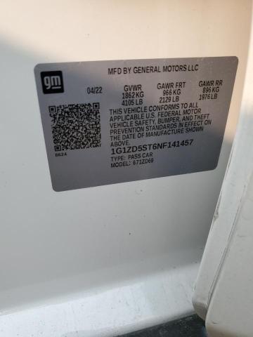 1G1ZD5ST6NF141457 - 2022 CHEVROLET MALIBU LT WHITE photo 12