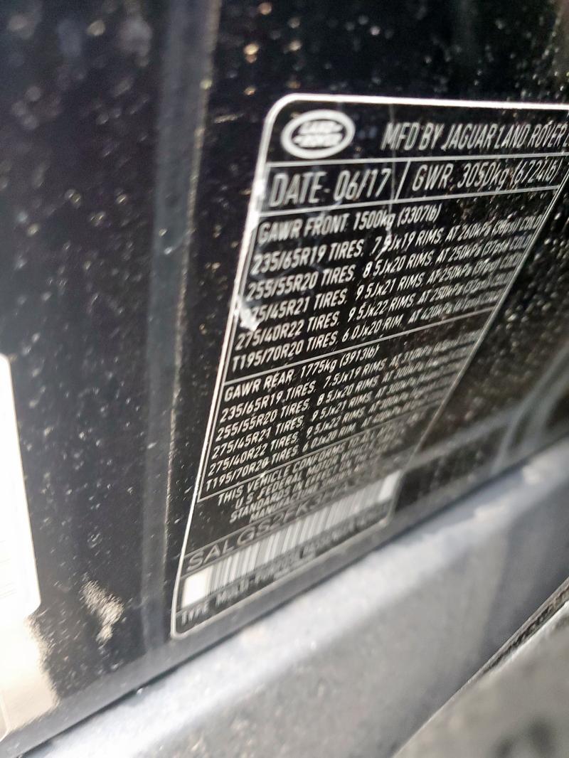 SALGS2FK3HA356809 - 2017 LAND ROVER RANGE ROVER HSE BLACK photo 13