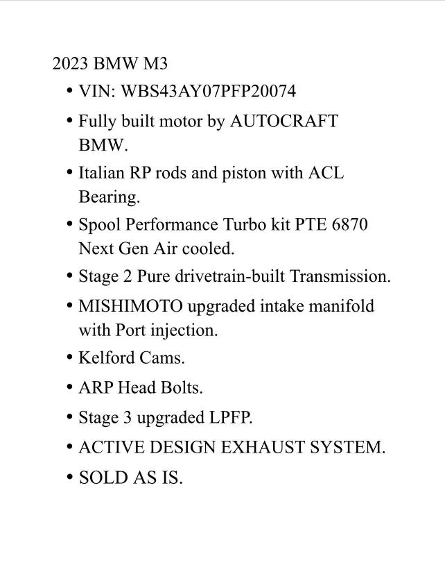 WBS43AY07PFP20074 - 2023 BMW M3 COMPETITION GRAY photo 12