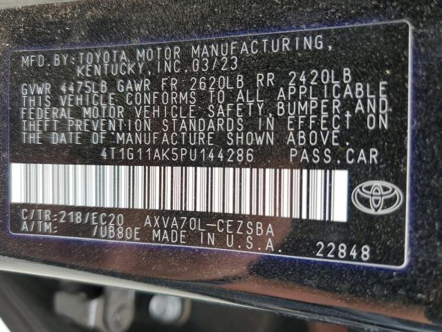 4T1G11AK5PU144286 - 2023 TOYOTA CAMRY SE NIGHT SHADE BLACK photo 13