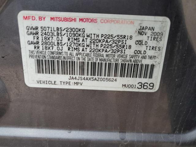 JA4JS4AX5AZ005624 - 2010 MITSUBISHI OUTLANDER XLS GRAY photo 13