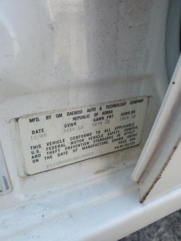 KL1TD66E69B638883 - 2009 CHEVROLET AVEO LS 白色 照片 12