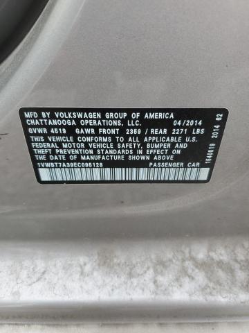 1VWBT7A39EC095128 - 2014 VOLKSWAGEN PASSAT SE SILVER photo 12