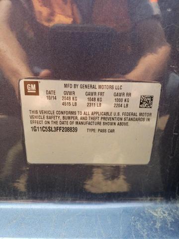 1G11C5SL3FF208839 - 2015 CHEVROLET MALIBU 1LT 蓝色 照片 12