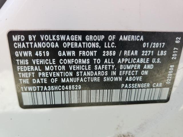 1VWDT7A35HC048529 - 2017 VOLKSWAGEN PASSAT R-LINE Ağ foto 12