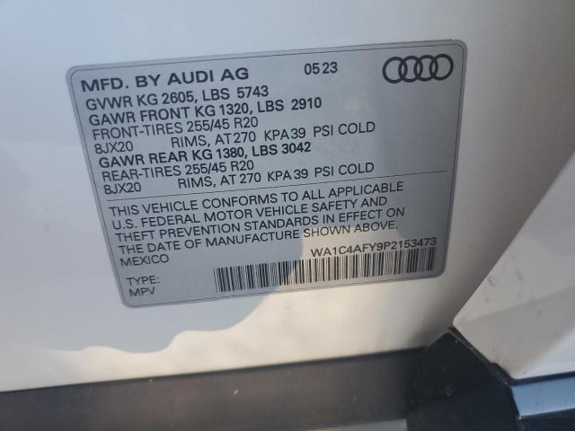 WA1C4AFY9P2153473 - 2023 AUDI SQ5 PRESTIGE WHITE photo 12