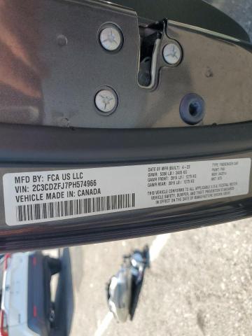 2C3CDZFJ7PH574966 - 2023 DODGE CHALLENGER R/T SCAT PACK CHARCOAL photo 12