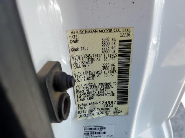 1N6BA1R94HN524597 - 2017 NISSAN TITAN XD S WHITE photo 12